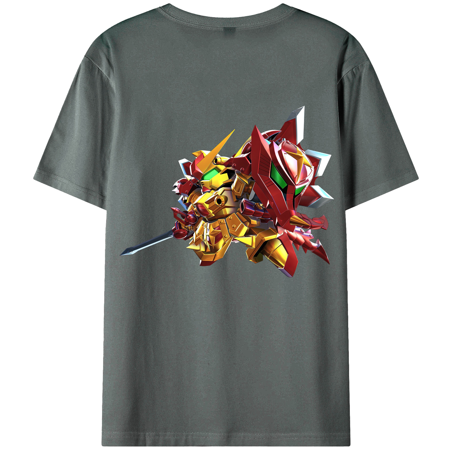 （画像用） 機動戦士ガンダム Mobile Suit Gundam 綿100％ メンズ半袖Tシャツ（バックプリント） 通気性